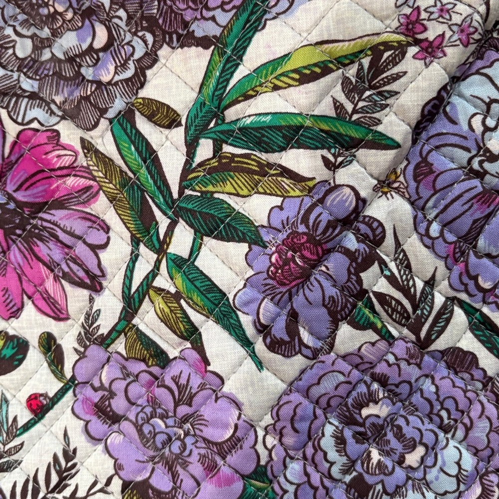 Vera Bradley purple floral and lady bug tote bag - Picture 4 of 9